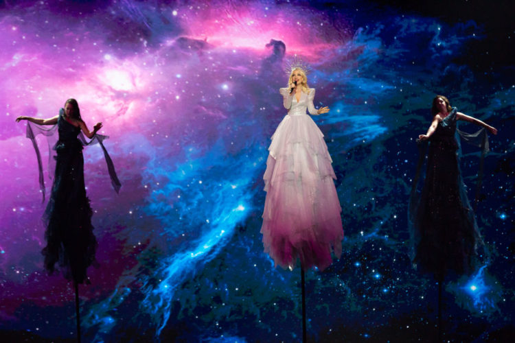 Who made Kate Miller-Heidke's gravity-defying dress on Eurovision 2019?