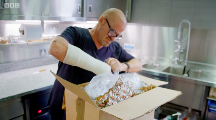 Heston Blumenthal’s broken arm explained - Marvellous Menu chef in electric bike accident!