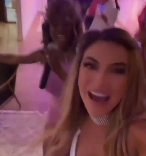 Chrishell Stause parties to Destiny's Child at hilarious fancy dress karaoke party