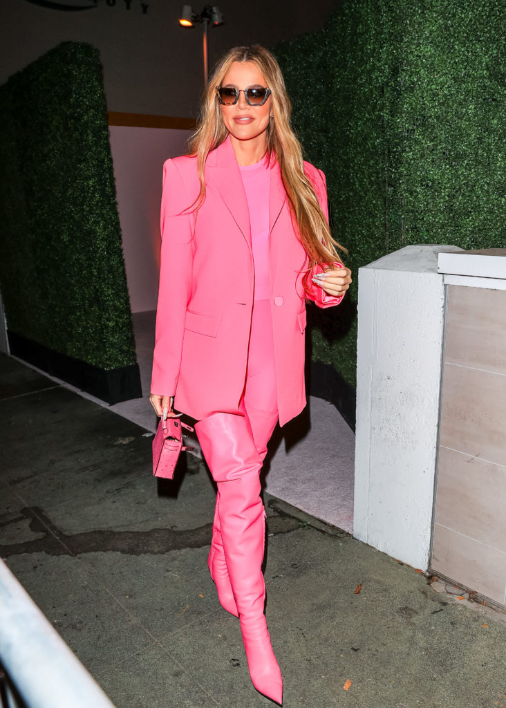 Khloe Kardashian wears pink from head to toe and sunglasses in Los Angeles - August 24, 2022