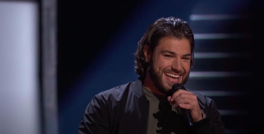 Orlando Mendez on stage during his Blind Audition on The Voice 2022