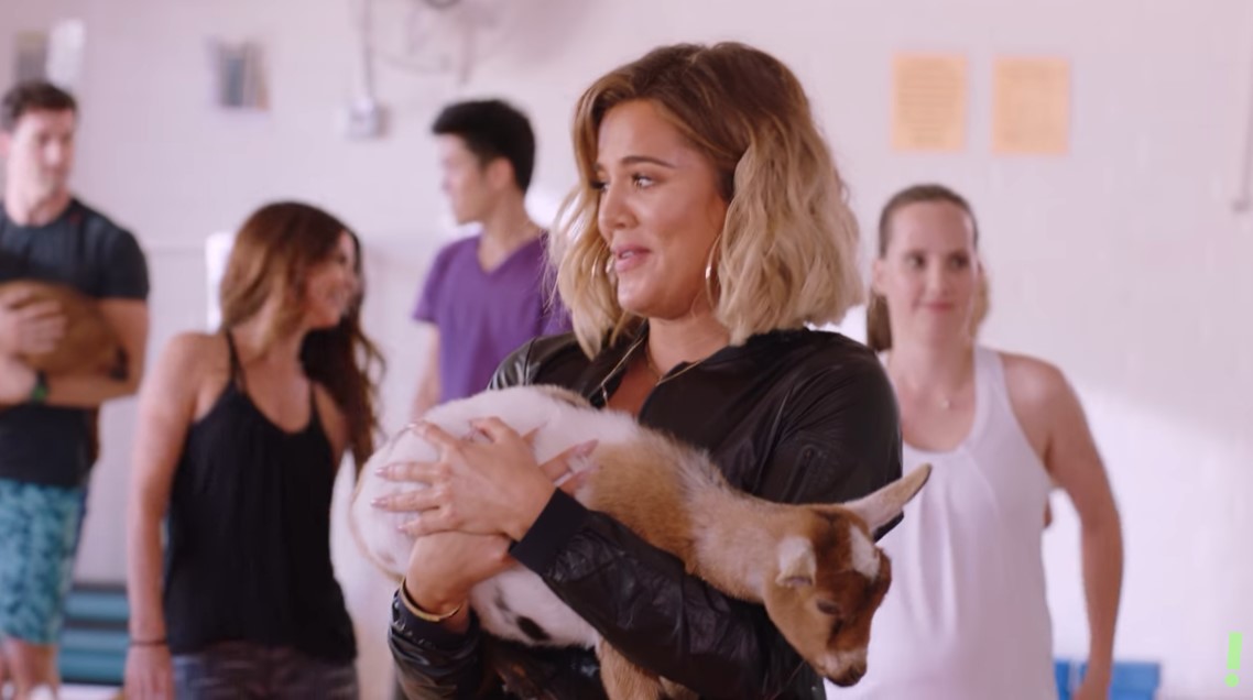 Khloé Kardashian claps back at singer 'suing' her for taking part in goat yoga