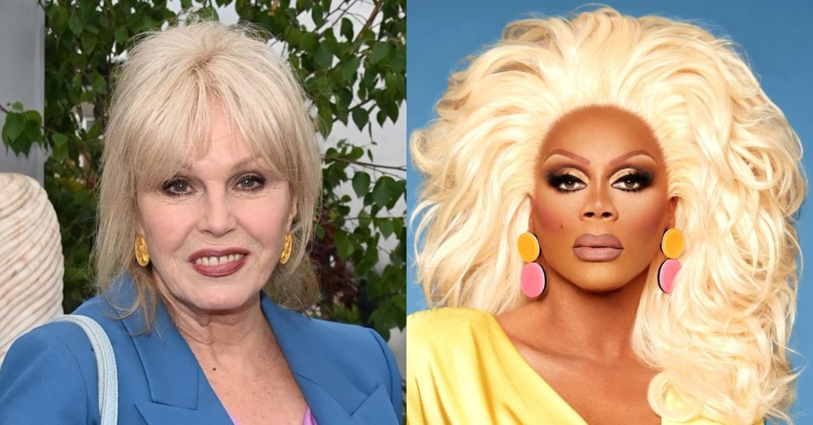 Split image of Joanna Lumley and RuPaul as Joanna Lumley appears as guest judge on Drag Race UK