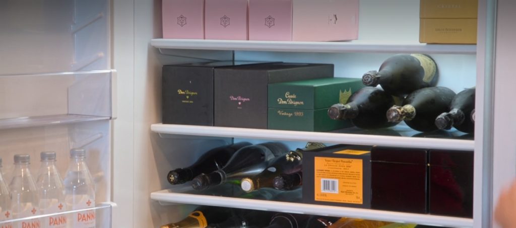 Kris Jenner's fridge filled with champagne in Beverly Hills condo in The Kardashians