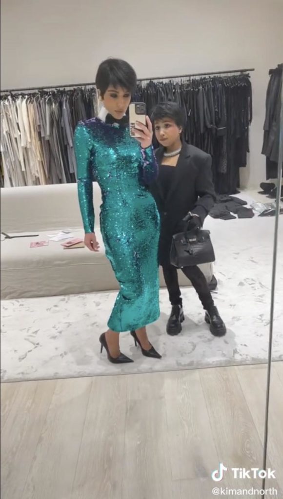 Kim Kardashian and North West dress up as Kris Jenner for her 67th birthday