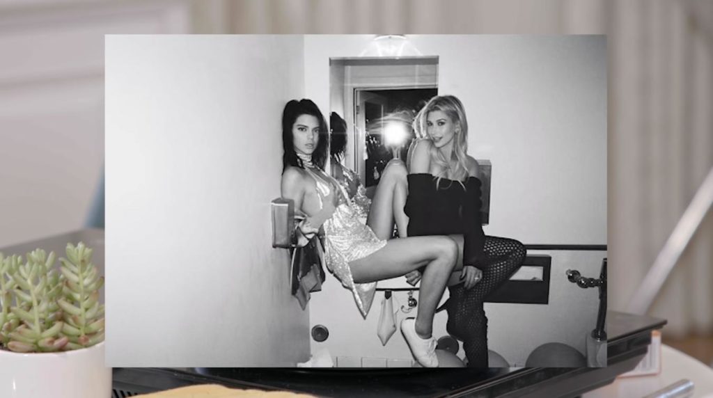 Hailey Bieber and Kendall Jenner in Who's In My Bathroom series
