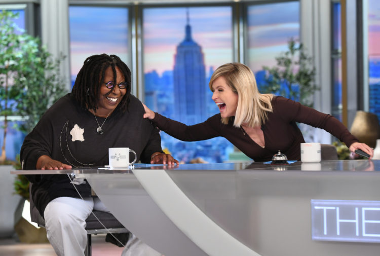 The View co-hosts laugh at 'fart' noise as Whoopi notices water spillage