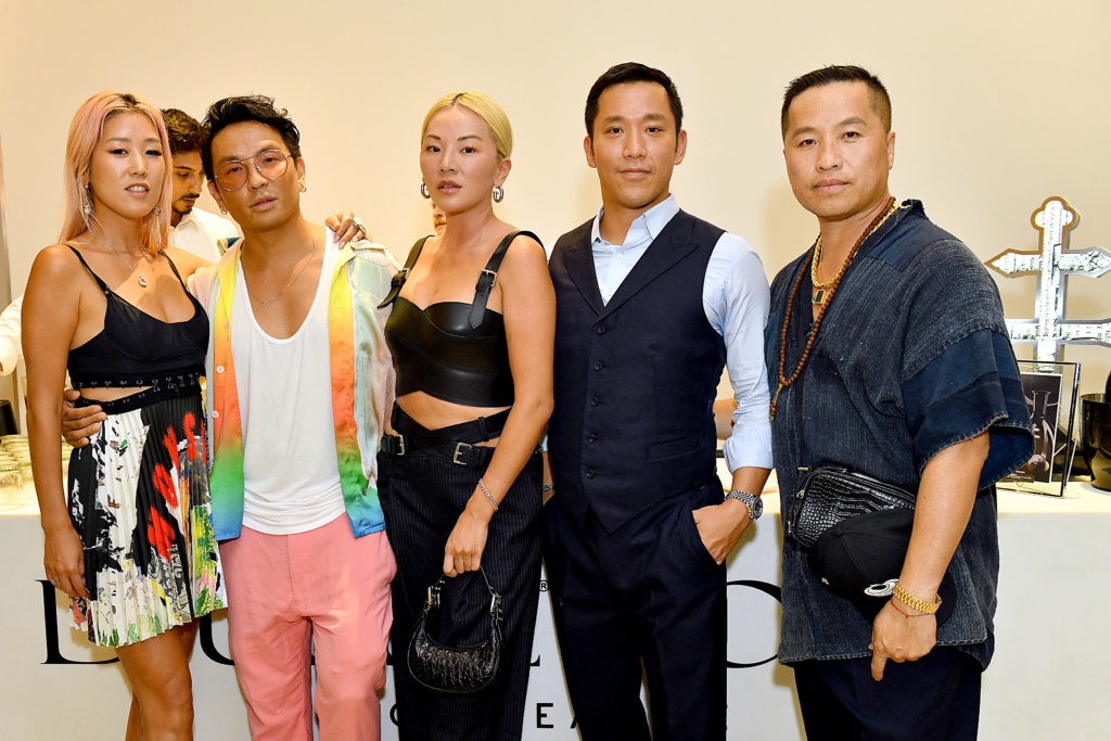 Laura Kim, Prabal Gurung, Tina Leung, Simon Kim, and Phillip Lim pose together for group photo