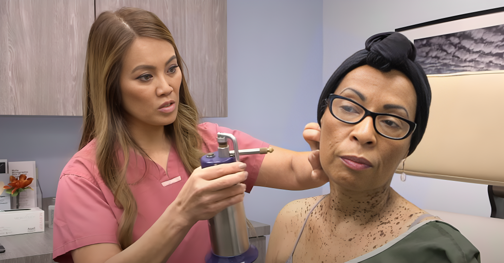 Dr Pimple Popper removes 300 keratoses from patient's neck in 'agonizing' procedure